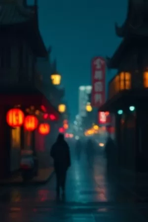 古装剧《旧城故事》竖版海报，青灰城墙与灯笼