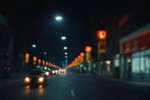 电影《落日车站》横版剧照，夕阳下的废弃站台与长椅